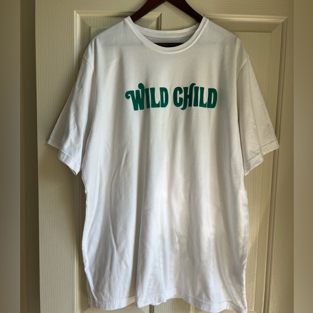 RAISED BY WOLVES White and Green Short Sleeve Tee Wild Child NWOT XL